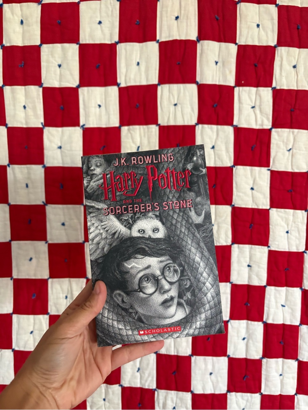 Harry Potter and the Sorcerer's Stone — Scholastic Paperback, Black & Red Cover